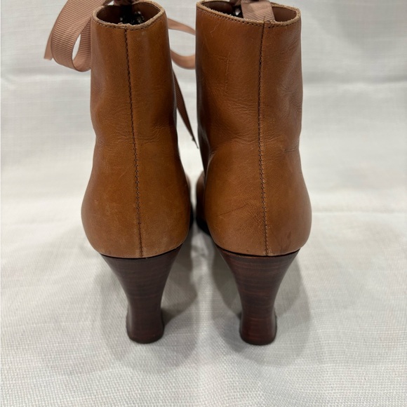 Rare vintage 80s Euro Club Granny Style Lace Up Boots Size 6-6.5 Leather - Picture 6 of 7